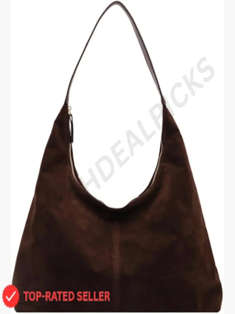 Classic Brown Suede Hobo Shoulder Bag